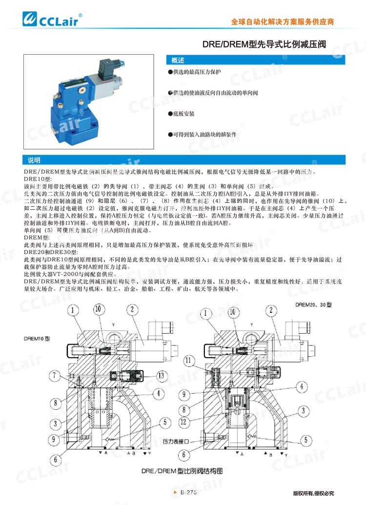 DRE、DREM型先导式比例减压阀-1